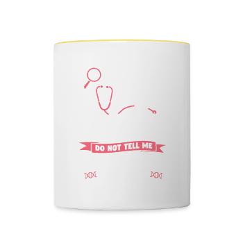 Forensic Nurse Warning To Avoid Injury Do Not Tell - Mug contrasté - blanc/jaune - Devant