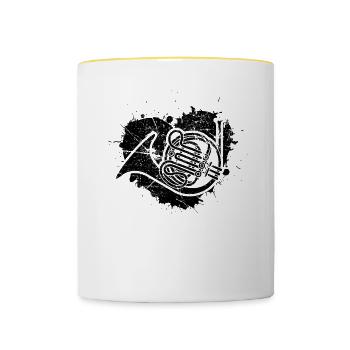 French horn French horn player French hornist - Contrasting Mug - white/yellow - Front