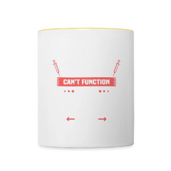 Orthopedic Surgeon Can't Function Need Coffee - Contrasting Mug - white/yellow - Front