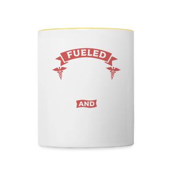 Fueled By Orthopedic Surgeon And Coffee - Contrasting Mug - white/yellow - Front