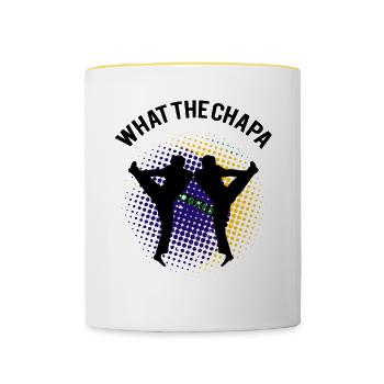 Capoeira pour arts martiaux mixtes et kickboxing - Mug contrasté - blanc/jaune - Devant