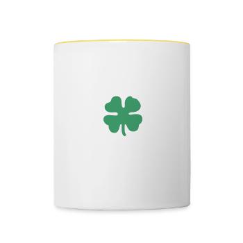 Réveille-moi pour les manigances La Saint-Patrick - Mug contrasté - blanc/jaune - Devant