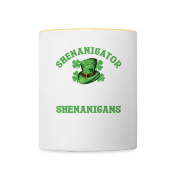 Shenanigator Der Eine, der Shenanigans anstiftet - Tasse zweifarbig - Weiß/Gelb - Vorne