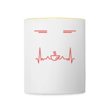 Cette infirmière cardiaque fonctionne sur le cardiologue à la caféine - Mug contrasté - blanc/jaune - Devant