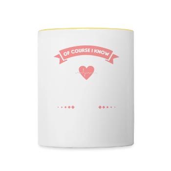 Natürlich weiß ich alles, was ich Kardiologe bin - Tasse zweifarbig - Weiß/Gelb - Vorne