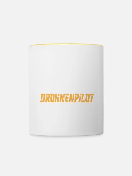 Drohne Du kannst alles werden Drohnenpilot Drone - Tasse zweifarbig - Weiß/Gelb