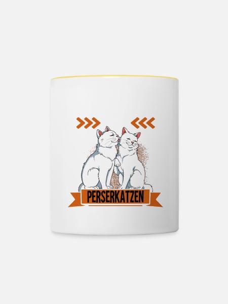 Perserkatze - Tasse zweifarbig - Weiß/Gelb
