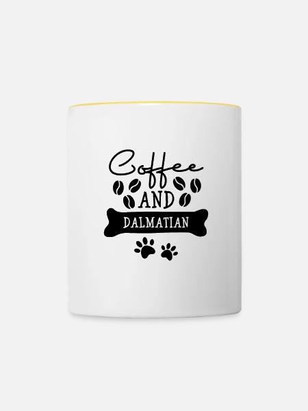Coffee and dalmatian - Tasse zweifarbig - Weiß/Gelb