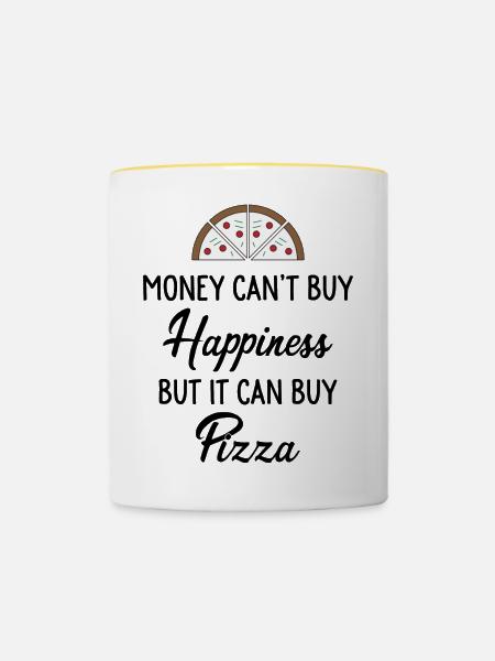 Pizza - Tasse zweifarbig - Weiß/Gelb