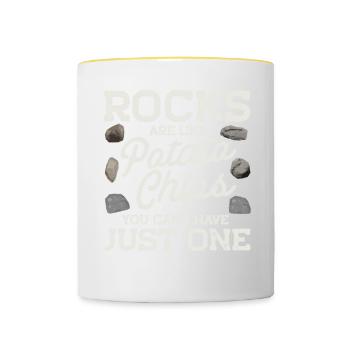 Géologue de la géologie collectrice de roches - Mug contrasté - blanc/jaune - Devant