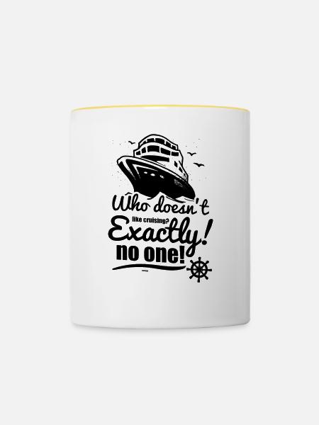 Meer Kreuzfahrtschiff Kapitän Geschenk - Tasse zweifarbig - Weiß/Gelb