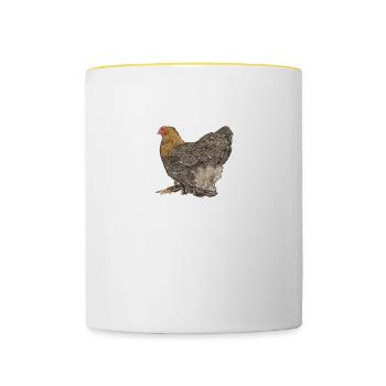 Brahma Hühner I Chicken Geflügel Motiv für - Tasse zweifarbig - Weiß/Gelb - Vorne