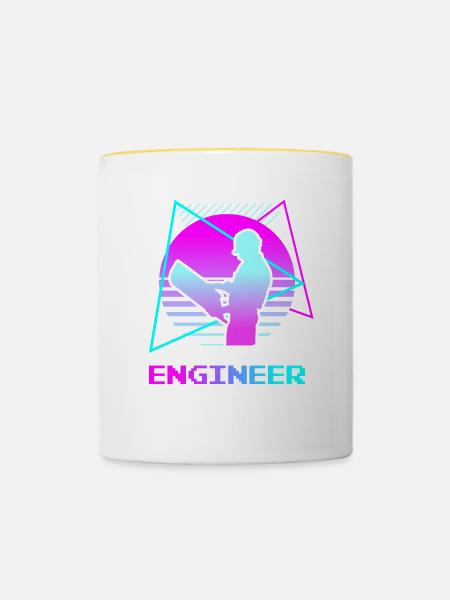 Retro Classic Ingenieur Engineering - Tasse zweifarbig - Weiß/Gelb
