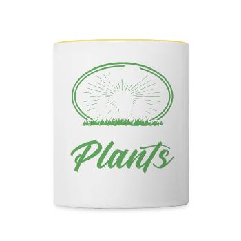Pflanzen Gartenarbeit Gärtner Landschaftsarchitekt - Tasse zweifarbig - Weiß/Gelb - Vorne
