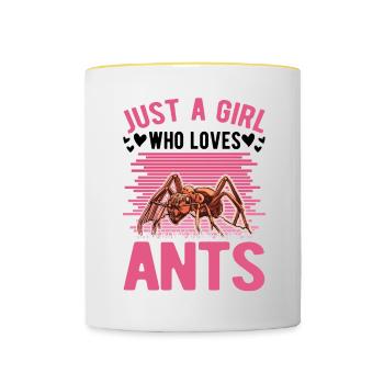 Fourmis Filles Fourmis Ferme Fourmis de feu - Mug contrasté - blanc/jaune - Devant