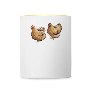Brahma Chicken I Chicken Poultry Motif pour - Mug contrasté - blanc/jaune - Devant