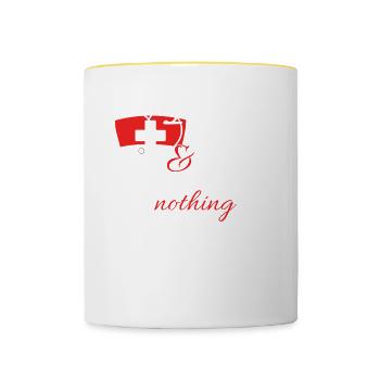 Ich bin eine Mutter und eine Krankenschwester Nichts macht mir Angst - Tasse zweifarbig - Weiß/Gelb - Vorne