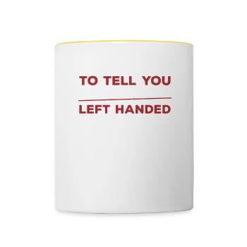 In Case I Forgot To Tell You I'm Left Handed Funny - Contrasting Mug - white/yellow - Front