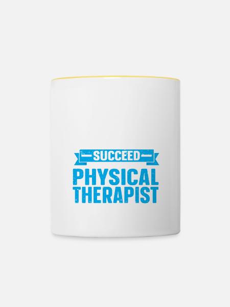 Physiotherapie Physiotherapeut Physio - Tofarvet krus - hvid/gul