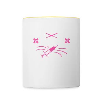 Dermatologist Make Rash Decisions Dermatologists - Contrasting Mug - white/yellow - Front