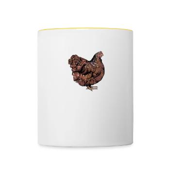 Brahma Hühner I Chicken Geflügel Motiv für - Tasse zweifarbig - Weiß/Gelb - Vorne