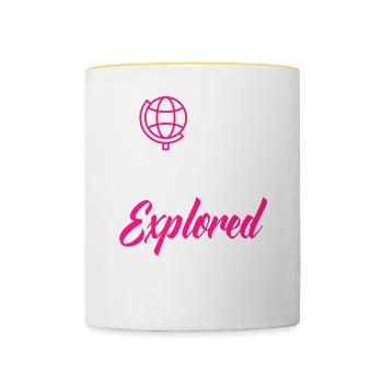 Nordkap/ North Cape team Round trip design - Contrasting Mug - white/yellow - Front