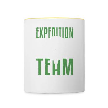 Nordkap/ North Cape team Round trip design - Contrasting Mug - white/yellow - Front