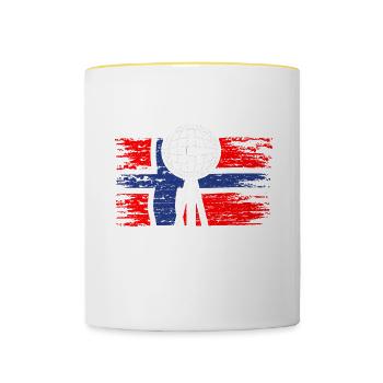 Nordkap/ North Cape team Conception aller-retour - Mug contrasté - blanc/jaune - Devant