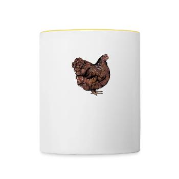 Brahma Hühner I Chicken Geflügel Motiv für - Tasse zweifarbig - Weiß/Gelb - Vorne