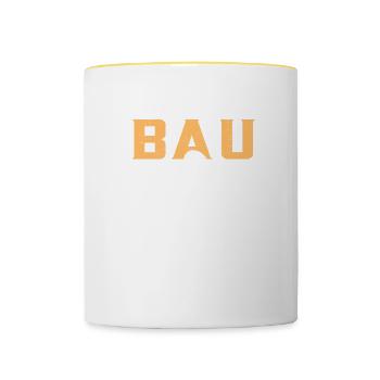 Bau Baustelle Bauarbeiter Maschinen Maurermeister - Tasse zweifarbig - Weiß/Gelb - Vorne