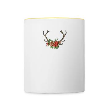 Jägerin I Jagd jagen Motiv zum bestandenen - Tasse zweifarbig - Weiß/Gelb - Vorne