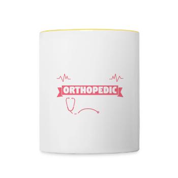 Mom Hero Orthopedic Surgeon Legend Orthopedist - Contrasting Mug - white/yellow - Front