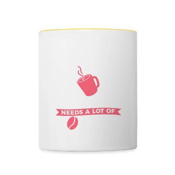 This Orthopedic Surgeon Needs A Lot Of Coffee - Contrasting Mug - white/yellow - Front