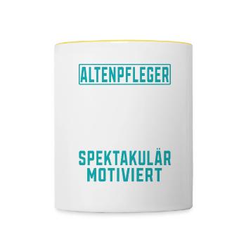 Altenpfleger sind perfekt Pflegekraft - Tasse zweifarbig - Weiß/Gelb - Vorne
