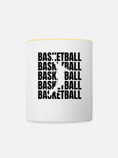 Basketballspieler - Tasse zweifarbig - Weiß/Gelb