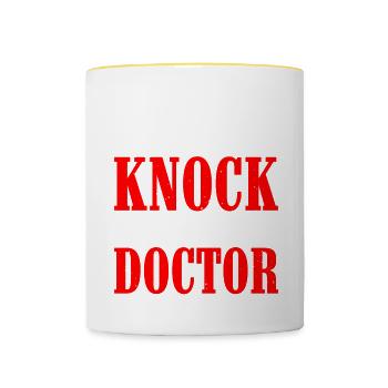 Knock Knock Who's There Doctor 5 - Tasse zweifarbig - Weiß/Gelb - Vorne