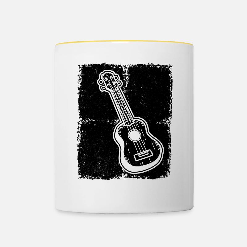 Ukulele Ukulele Player Ukulelist - Contrasting Mug - white/yellow