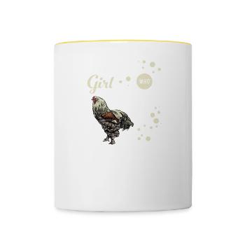 Brahma Chicken I Chicken Poultry Motif pour - Mug contrasté - blanc/jaune - Devant