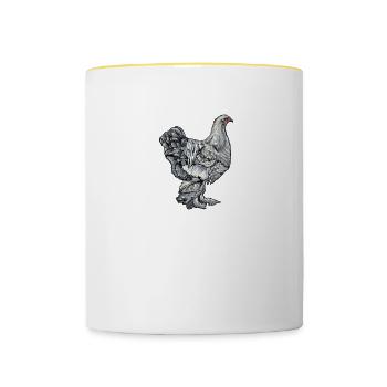 Brahma Hühner I Chicken Geflügel Motiv für - Tasse zweifarbig - Weiß/Gelb - Vorne