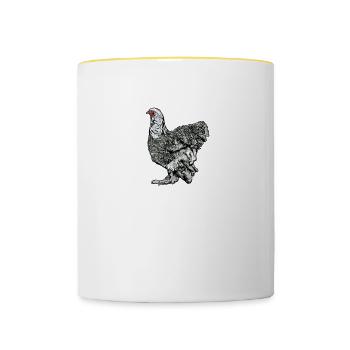 Brahma Hühner I Chicken Geflügel Motiv für - Tasse zweifarbig - Weiß/Gelb - Vorne