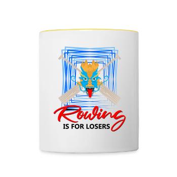 Thème de bateau-dragon pour pagayer en bateau-dragon - Mug contrasté - blanc/jaune - Devant