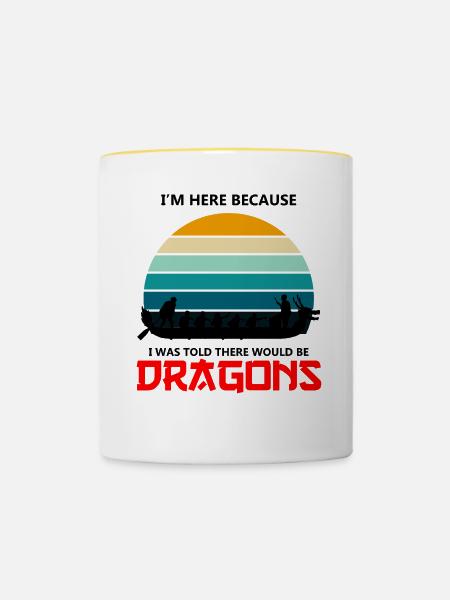 Drachenbootrennen-Design für Drachenbootfahren - Tasse zweifarbig - Weiß/Gelb