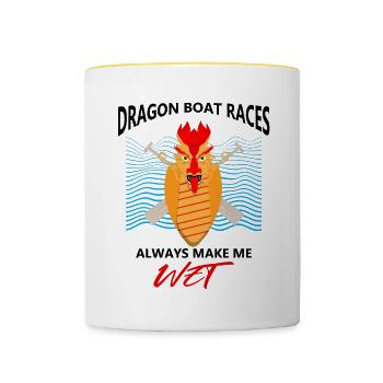 Course de bateaux chinois pour les entraîneurs de bateaux-dragons - Mug contrasté - blanc/jaune - Devant