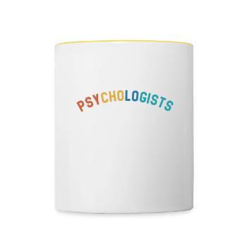 School Psychologists Show Me The Data Psychologist - Contrasting Mug - white/yellow - Front