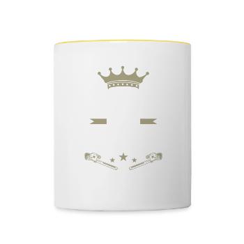 König der Klempner Klempner Klempner - Tasse zweifarbig - Weiß/Gelb - Vorne