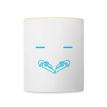 Ich beurteile still Ihren Klempner - Tasse zweifarbig - Weiß/Gelb - Vorne