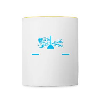 Plumber Someone Who Repairs What Your Husband - Contrasting Mug - white/yellow - Front