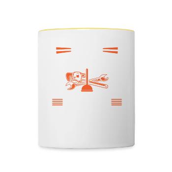 I Am A Plumber Dad Like A Normal Dad But Way - Contrasting Mug - white/yellow - Front