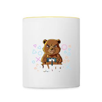 Day Dad Gamer Night Father's Day - Contrasting Mug - white/yellow - Front