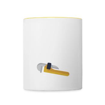 Ich bin ein Klempner und ich bin immer richtig Klempner - Tasse zweifarbig - Weiß/Gelb - Vorne